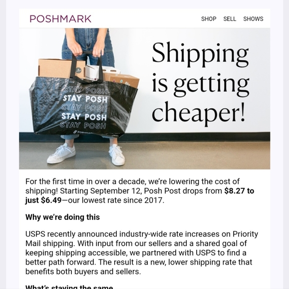 EXCITING NEWS📬📦📧9/12/25 Poshmark Shipping Dropping To $6.49 Per 5lb Package! - Picture 1 of 2
